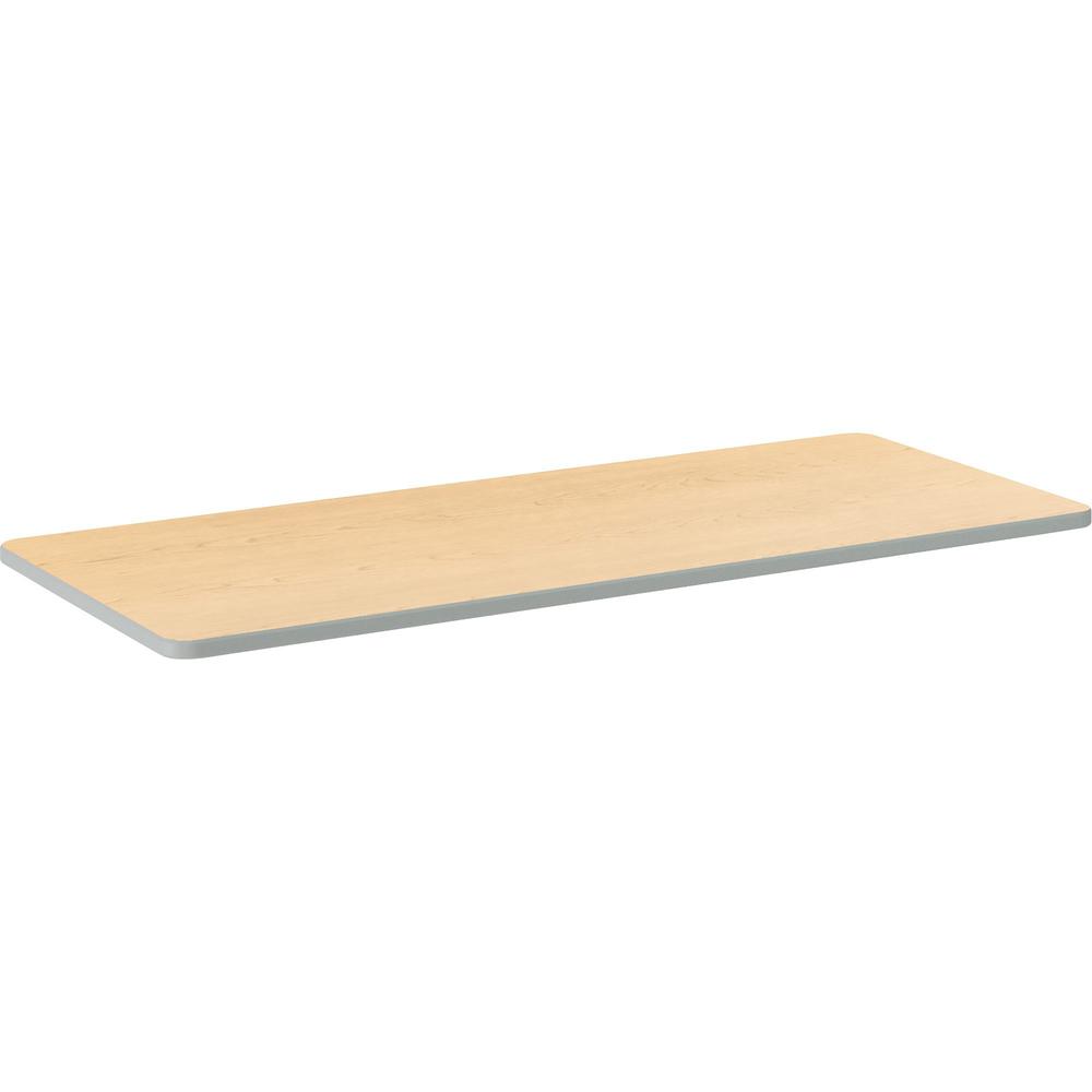 HON Build Series Rectangular Tabletop - Rectangle Top - 25" to 34" Adjustment x 60" Width x 24" Depth - Natural Maple. Picture 3