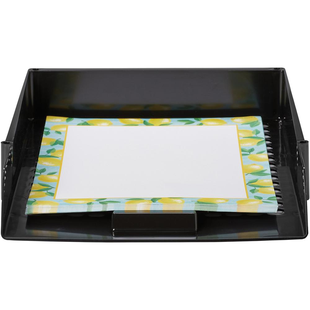 Deflecto AntiMicrobial Industrial Front-Load Tray - 2.4" Height x 10.8" Width x 13.8" DepthDesktop - Antimicrobial, Lightweight, Mildew Resistant, Front Loading - Black - Polystyrene. Picture 9