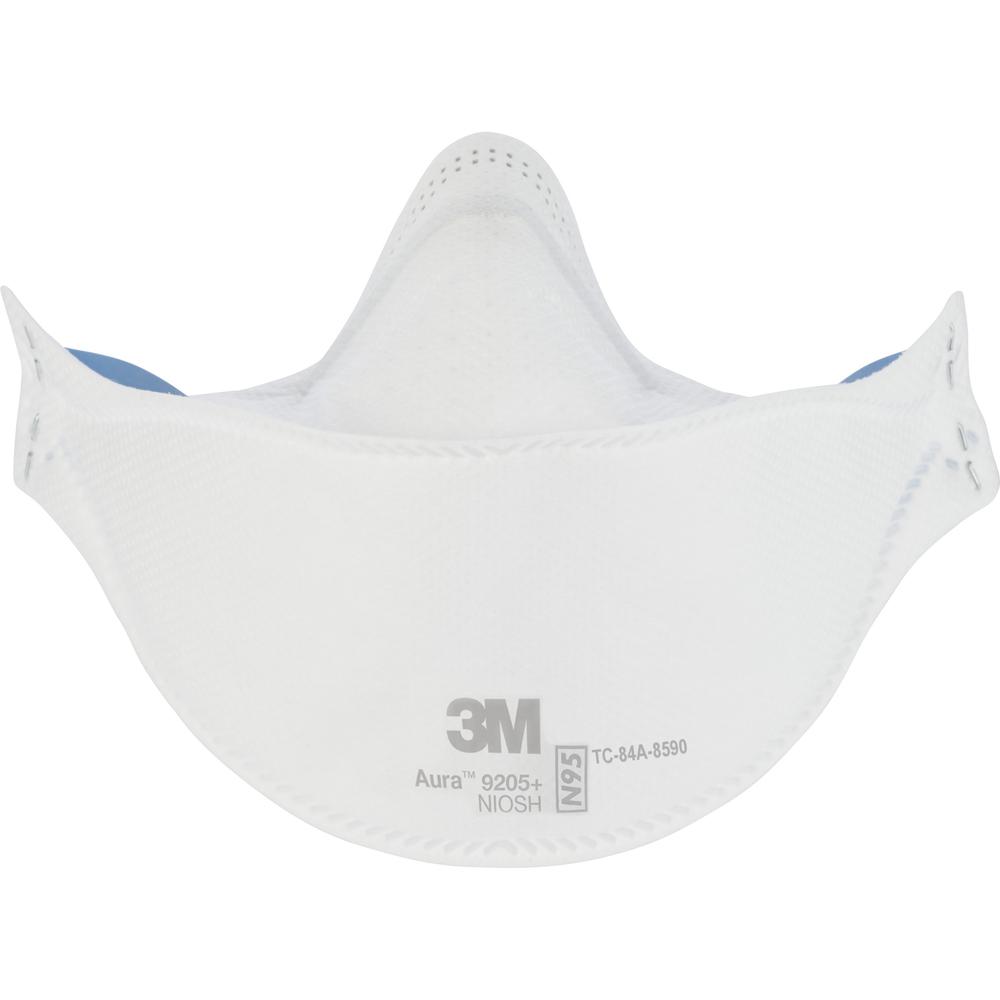 3M Aura N95 Particulate Respirator 9205 - Recommended for: Face - Lightweight, Soft, Comfortable, Adjustable Nose Clip, Disposable, Advanced Electret Media - Adult Size - Airborne Particle, Dust, Cont. Picture 7