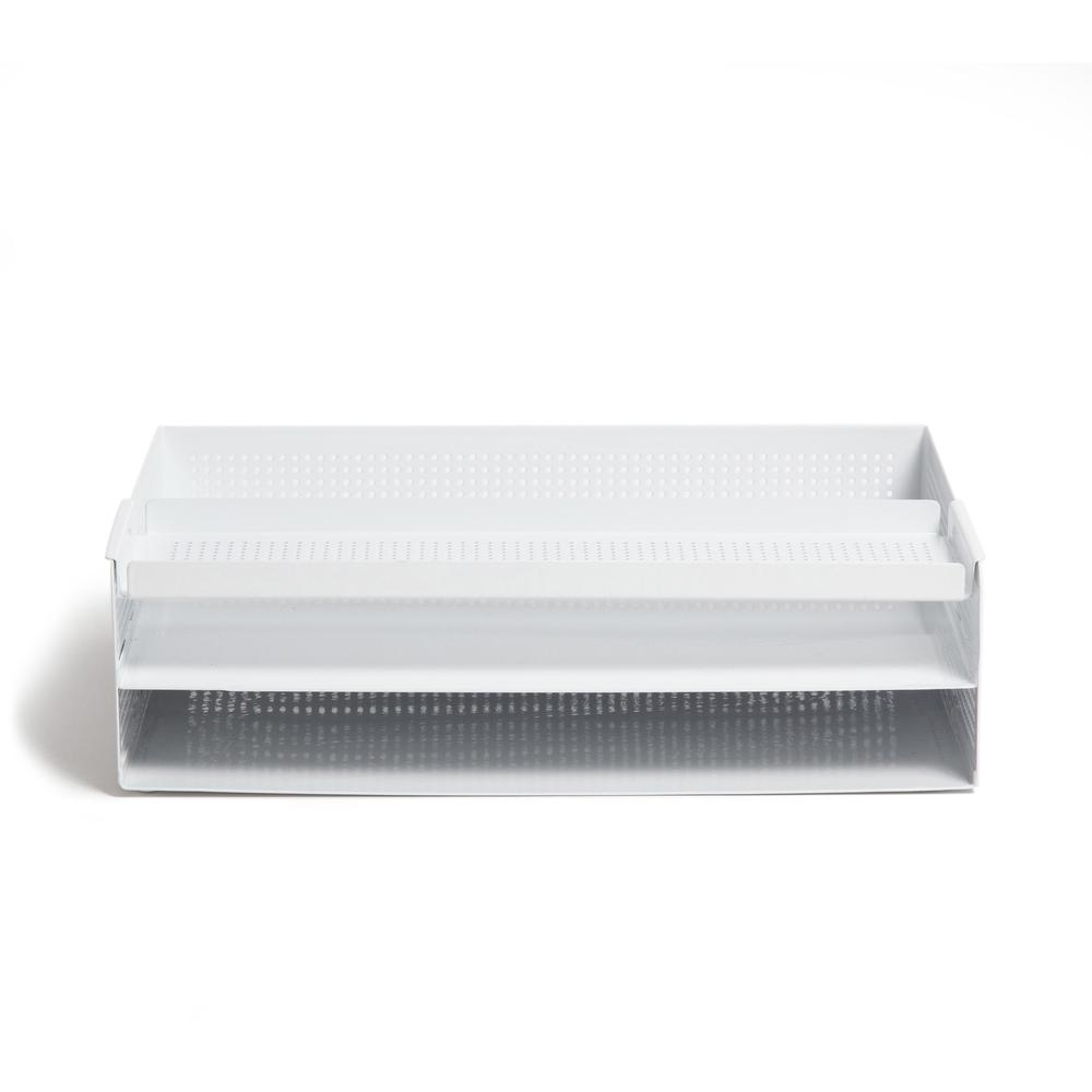 U Brands Perforated Paper Tray - Durable - White - Metal - 1 Each. Picture 9