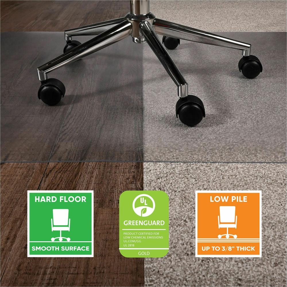 Deflecto SuperGrip Multi-surface Chair Mat - Hard Floor, Carpet - 48" Length x 36" Width x 0.370" Thickness - Vinyl - Clear - 1Each. Picture 9