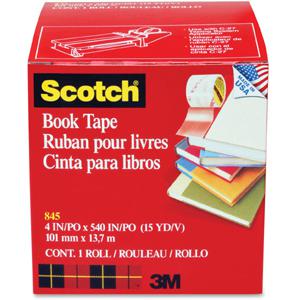 Scotch Book Tape - 15 yd Length x 4" Width - 3" Core - Acrylic - Crack Resistant - For Repairing, Reinforcing, Protecting, Covering - 1 / Roll - Clear. Picture 2