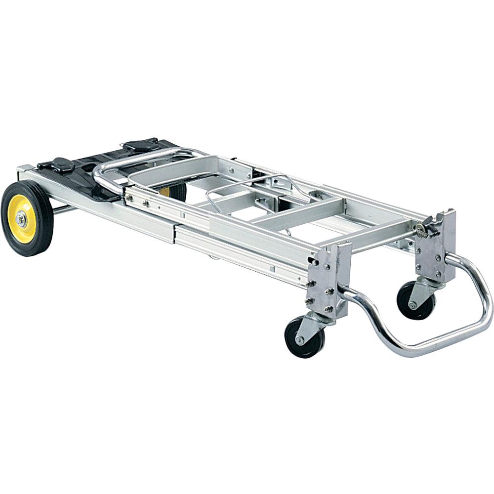 Safco HideAway Convertible Hand Truck - 400 lb Capacity - 4 Casters - 6" , 3" Caster Size - Aluminum - x 15.5" Width x 43" Depth x 36" Height - Silver - 1 Each. Picture 8