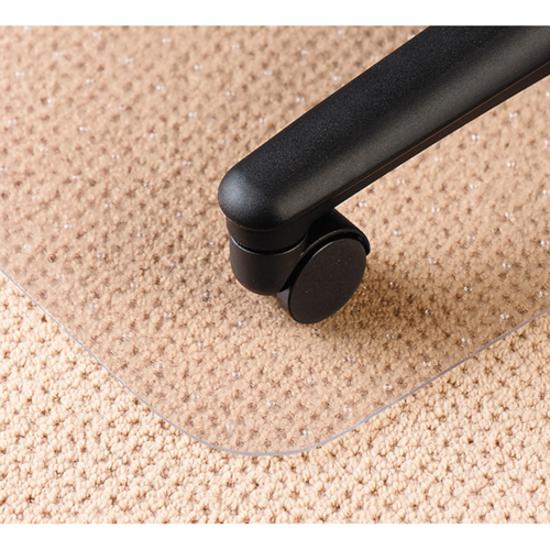 Deflecto Economat for Carpet - Carpeted Floor - 53" Length x 45" Width - Lip Size 12" Length x 25" Width - Vinyl - Clear. Picture 7