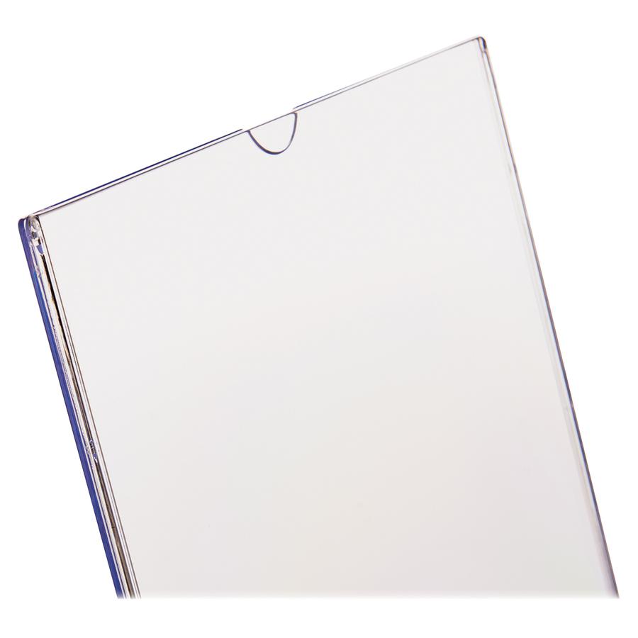 Deflecto Superior Image Slanted Sign Holders - 1 Each - 11" Width x 8.5" Height - Top Loading - Plastic - Clear. Picture 12
