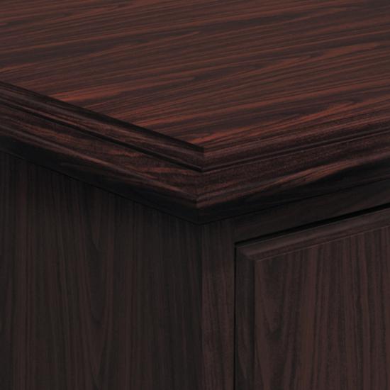 HON 94000 Series 4-Door Stack-On Hutch - 70" x 16.3" x 1.1" x 37" - 4 Door(s) - Traditional Edge - Material: Particleboard - Finish: Laminate, Mahogany. Picture 3