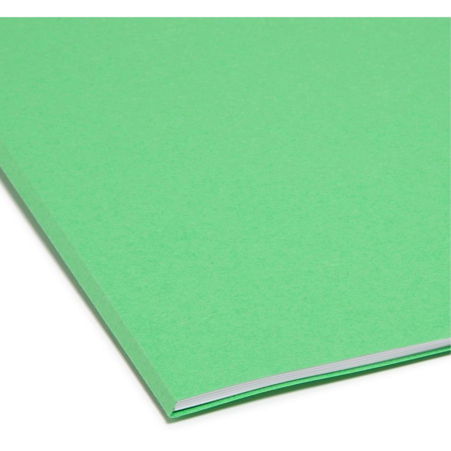 Smead Colored 1/3 Tab Cut Letter Recycled Top Tab File Folder - 8 1/2" x 11" - 3/4" Expansion - Top Tab Location - Assorted Position Tab Position - Blue, Green, Red, Yellow - 10% Recycled - 12 / Pack. Picture 8