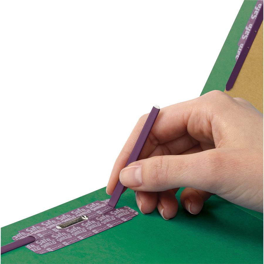Smead SafeSHIELD 2/5 Tab Cut Letter Recycled Classification Folder - 8 1/2" x 11" - 2" Expansion - 2 x 2S Fastener(s) - 2" Fastener Capacity for Folder - Top Tab Location - Right of Center Tab Positio. Picture 12