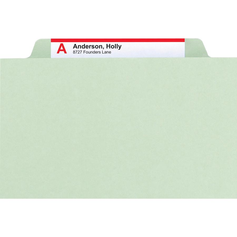 Smead SafeSHIELD 2/5 Tab Cut Letter Recycled Classification Folder - 8 1/2" x 11" - 2" Expansion - 2 x 2S Fastener(s) - 2" Fastener Capacity for Folder - Top Tab Location - Right of Center Tab Positio. Picture 6