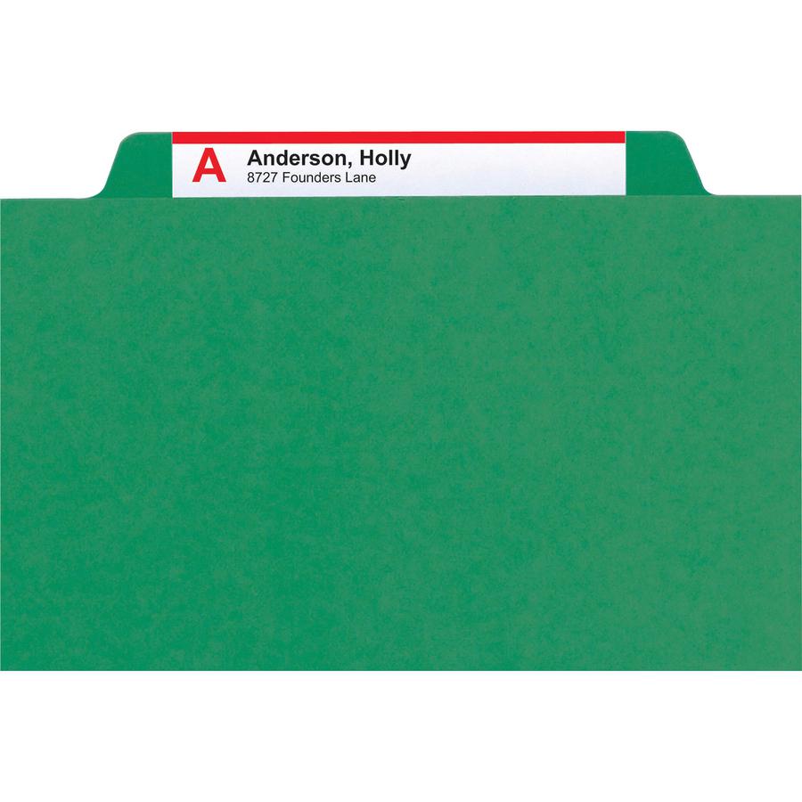 Smead Pocket Divider PressBoard Classification Folders - Letter - 8 1/2" x 11" Sheet Size - 2" Expansion - 2" Fastener Capacity for Folder - 2 Pocket(s) - 2/5 Tab Cut - Right of Center Tab Location - . Picture 8