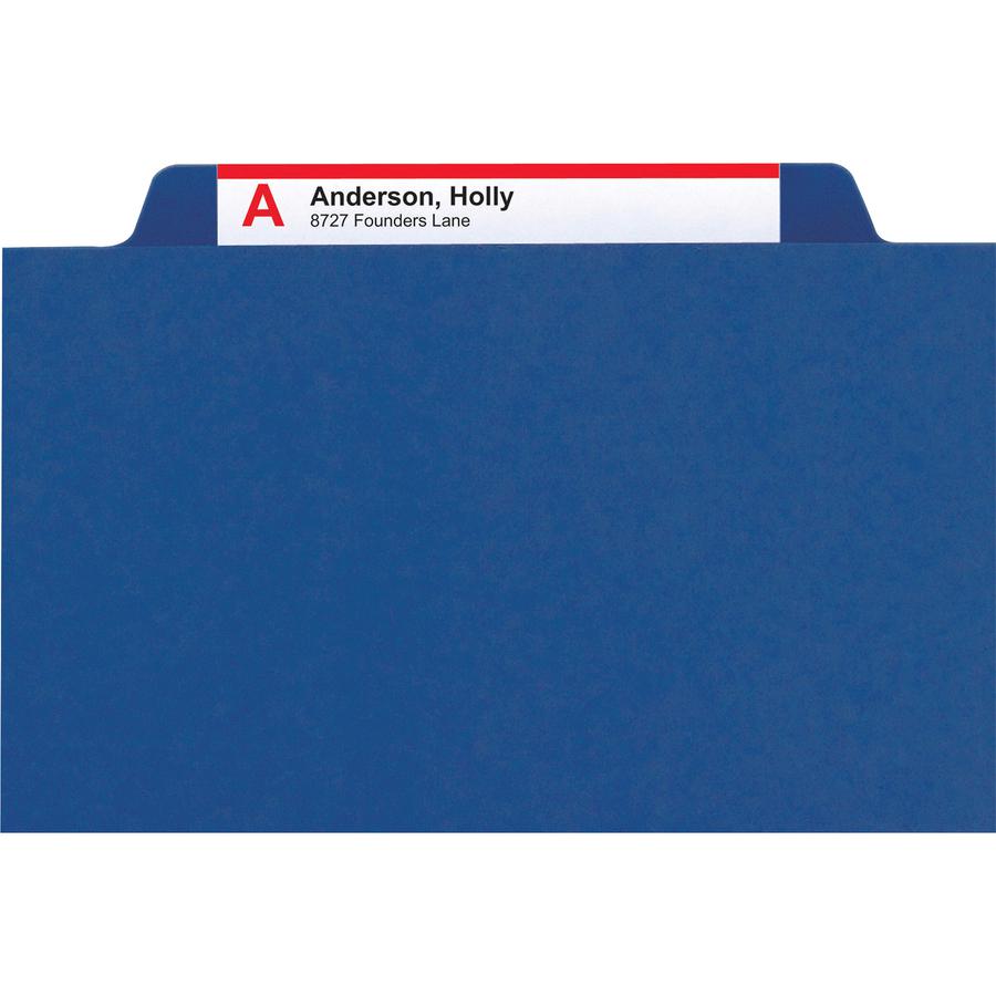 Smead SafeSHIELD 2/5 Tab Cut Letter Recycled Classification Folder - 8 1/2" x 11" - 3" Expansion - 2 x 2S Fastener(s) - 2" Fastener Capacity for Folder - Top Tab Location - Right of Center Tab Positio. Picture 5