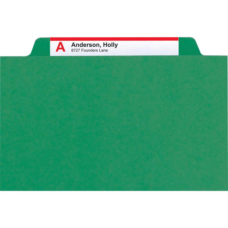 Smead SafeSHIELD 2/5 Tab Cut Letter Recycled Classification Folder - 8 1/2" x 11" - 3" Expansion - 2 x 2S Fastener(s) - 2" Fastener Capacity for Folder - Top Tab Location - Right of Center Tab Positio. Picture 6