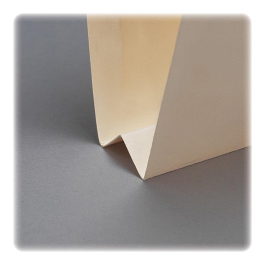 Smead 1/3 Tab Cut Legal Recycled Expanding File - 8 1/2" x 14" - 1 1/2" Expansion - Top Tab Location - Assorted Position Tab Position - Manila - Manila - 10% Recycled - 50 / Box. Picture 10