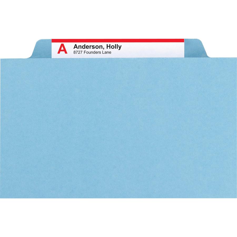 Smead SafeSHIELD 2/5 Tab Cut Legal Recycled Classification Folder - 8 1/2" x 14" - 2" Expansion - 2 x 2S Fastener(s) - 2" Fastener Capacity for Folder - Top Tab Location - Right of Center Tab Position. Picture 2