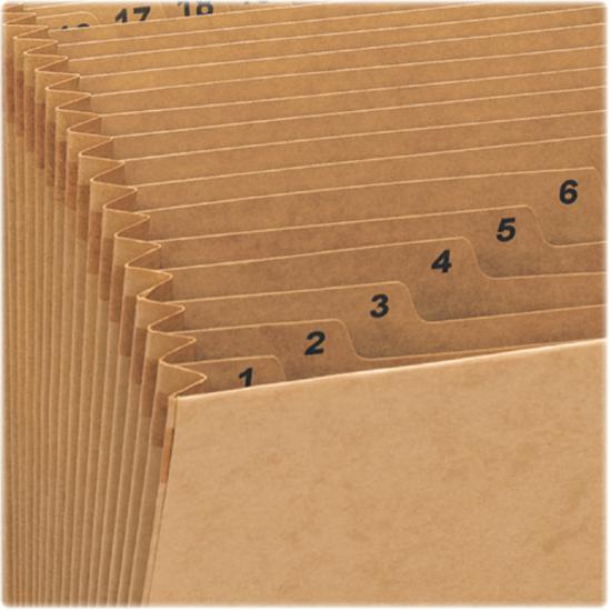 Smead Letter Recycled Expanding File - 8 1/2" x 11" - 7/8" Expansion - 31 Pocket(s) - Leatherine - Kraft - 10% Recycled - 1 Each. Picture 6