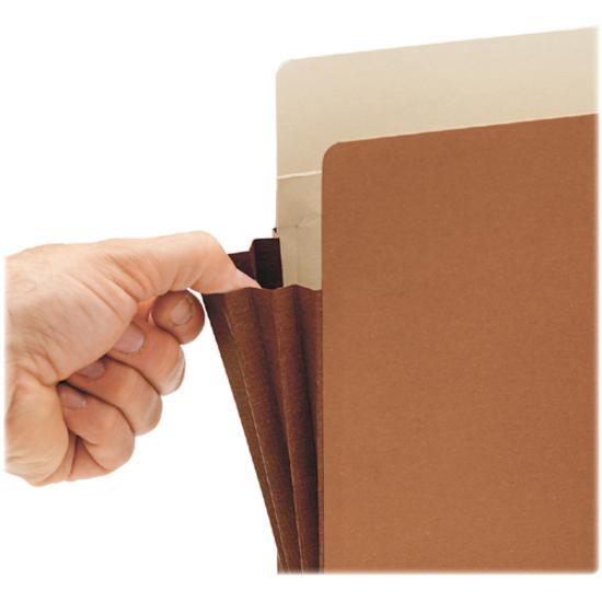 Smead Straight Tab Cut Legal Recycled File Pocket - 8 1/2" x 14" - 3 1/2" Expansion - 1 Pocket(s) - End Tab Location - Top Tab Position - Redrope - Dark Brown - 30% Recycled - 10 / Box. Picture 7