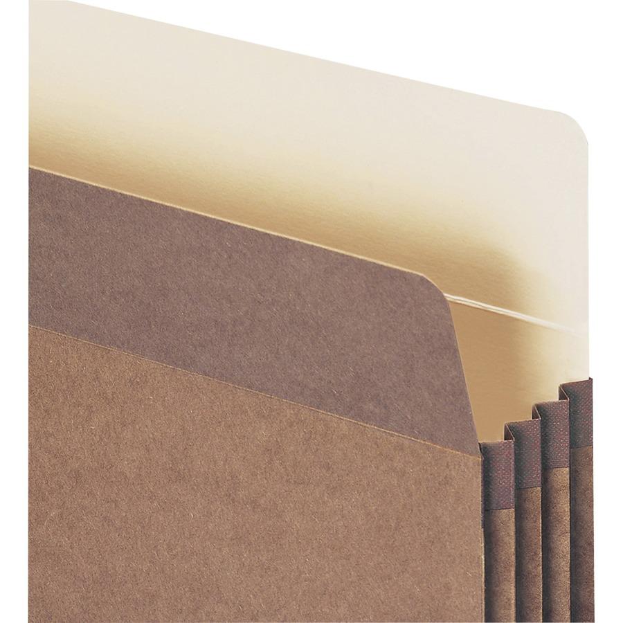 Smead TUFF Pocket Straight Tab Cut Legal Recycled File Pocket - 8 1/2" x 14" - 3 1/2" Expansion - Redrope - Redrope - 30% Recycled - 50 / Box. Picture 8