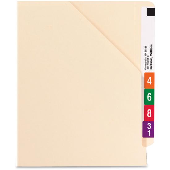 Smead Straight Tab Cut Letter Recycled File Jacket - 8 1/2" x 11" - Manila - 10% Recycled - 100 / Box. Picture 6
