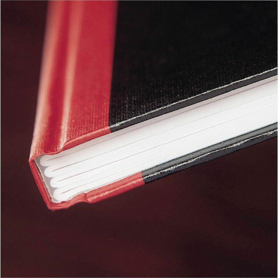 Black n' Red Casebound Ruled Notebooks - A4 - 96 Sheets - Sewn - 24 lb Basis Weight - 8 1/4" x 11 3/4" - White Paper - Red Binder - Black Cover - Heavyweight Cover - Hard Cover, Ribbon Marker - 1 Each. Picture 4