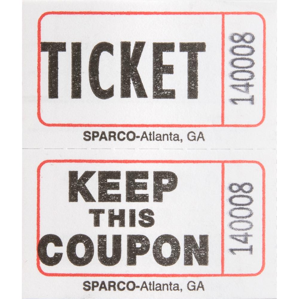 Sparco Roll Tickets - White - 2000/Roll. Picture 7