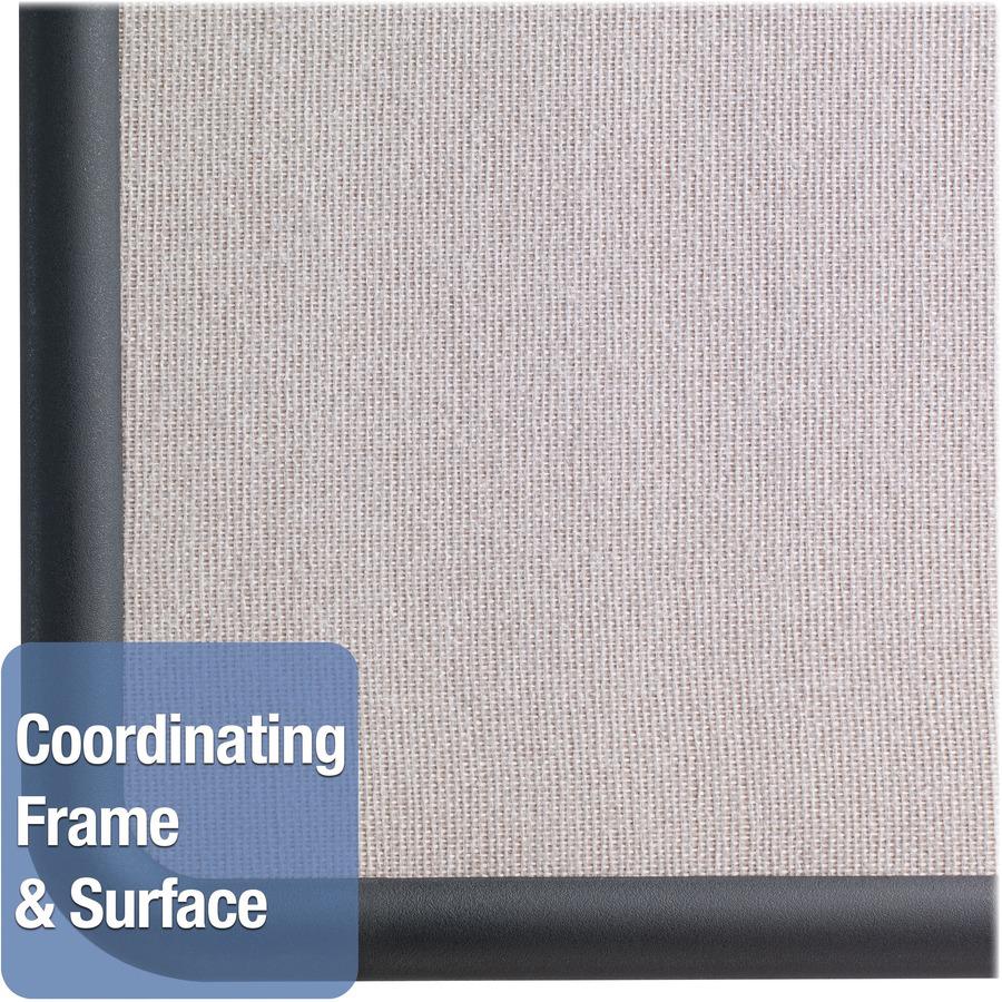 Quartet Contour Bulletin Board - 24" Height x 36" Width - Gray Fabric Surface - Durable, Self-healing - Black Frame - 1 Each. Picture 7
