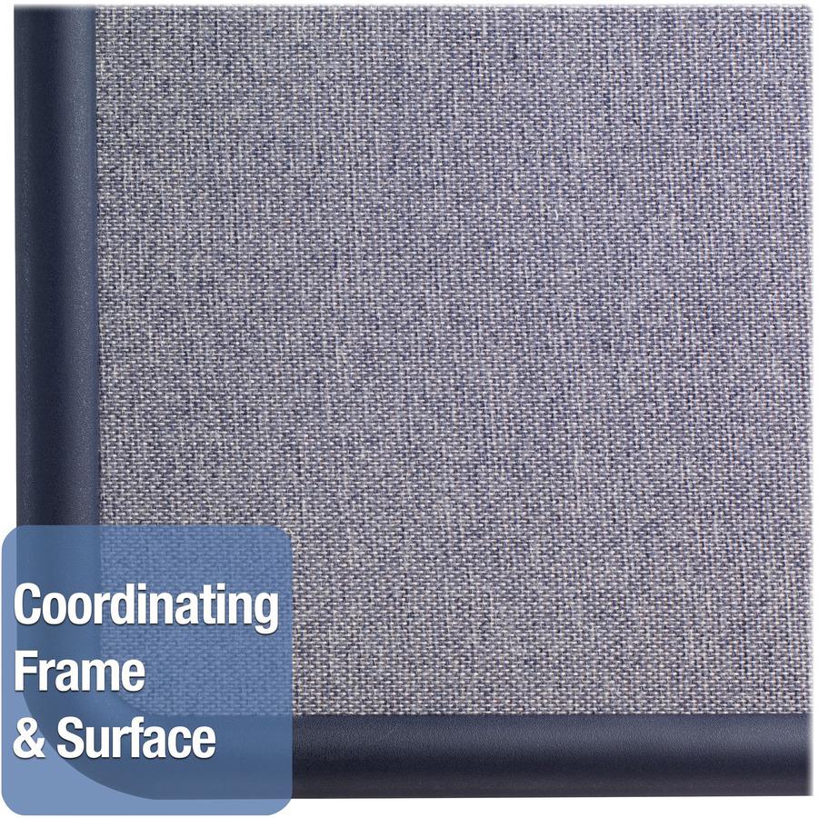 Quartet Contour Bulletin Board - 36" Height x 48" Width - Blue Fabric Surface - Durable, Self-healing - Navy Frame - 1 Each. Picture 9