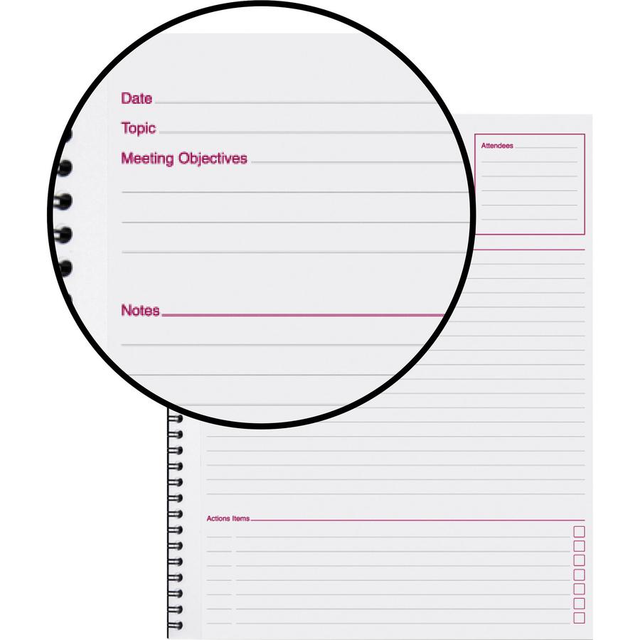 Mead Limited Meeting Notebooks - Letter - 80 Sheets - Wire Bound - Letter - 8 1/2" x 11" - BlackLinen Cover - Perforated - 1 Each. Picture 6