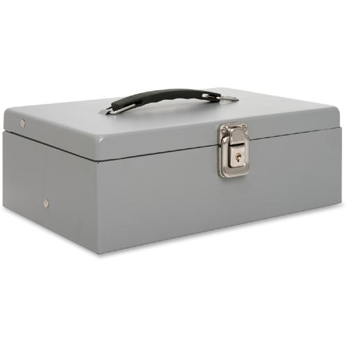 Sparco Controller Cash Box - 5 Coin - Gray - 3.4" Height x 11.4" Width x 7.5" Depth. Picture 9