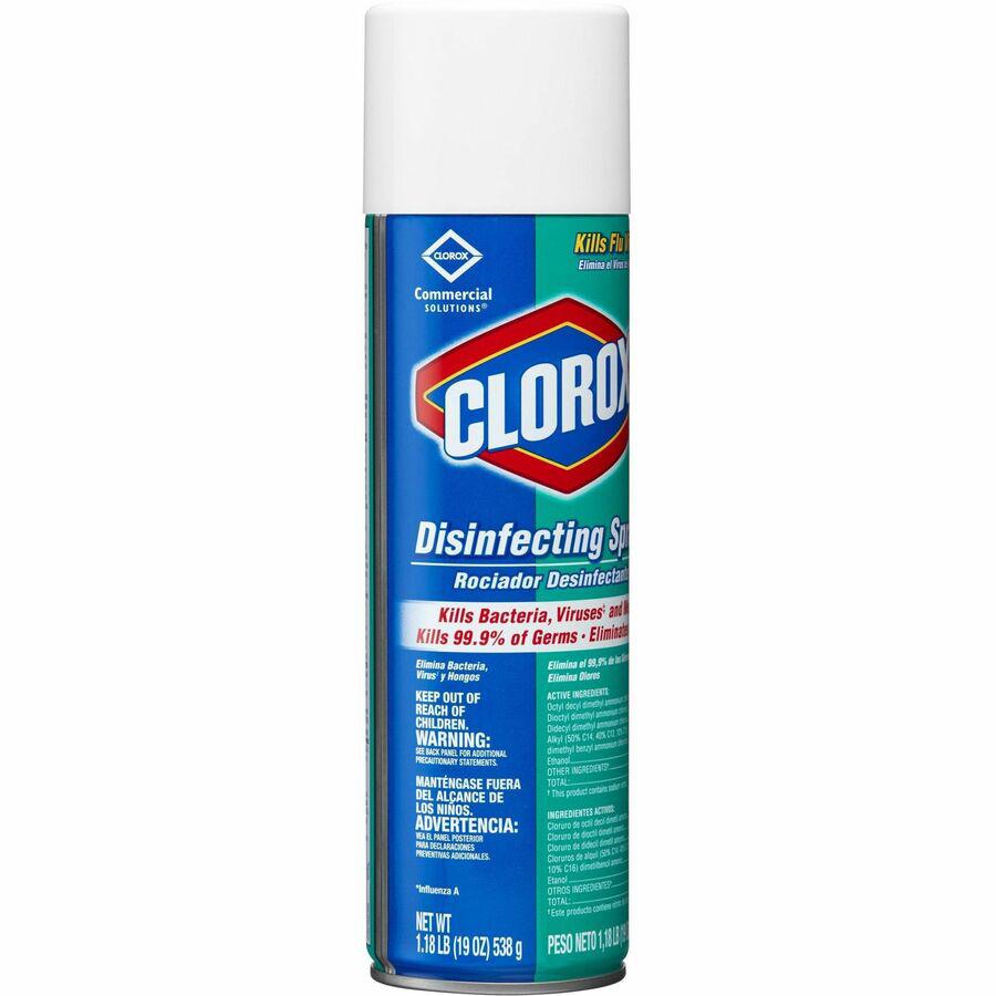 Clorox Commercial Solutions Disinfecting Aerosol Spray - 19 fl oz (0.6 quart) - Fresh Scent - 12 / Carton - Pleasant Scent, Disinfectant. Picture 20