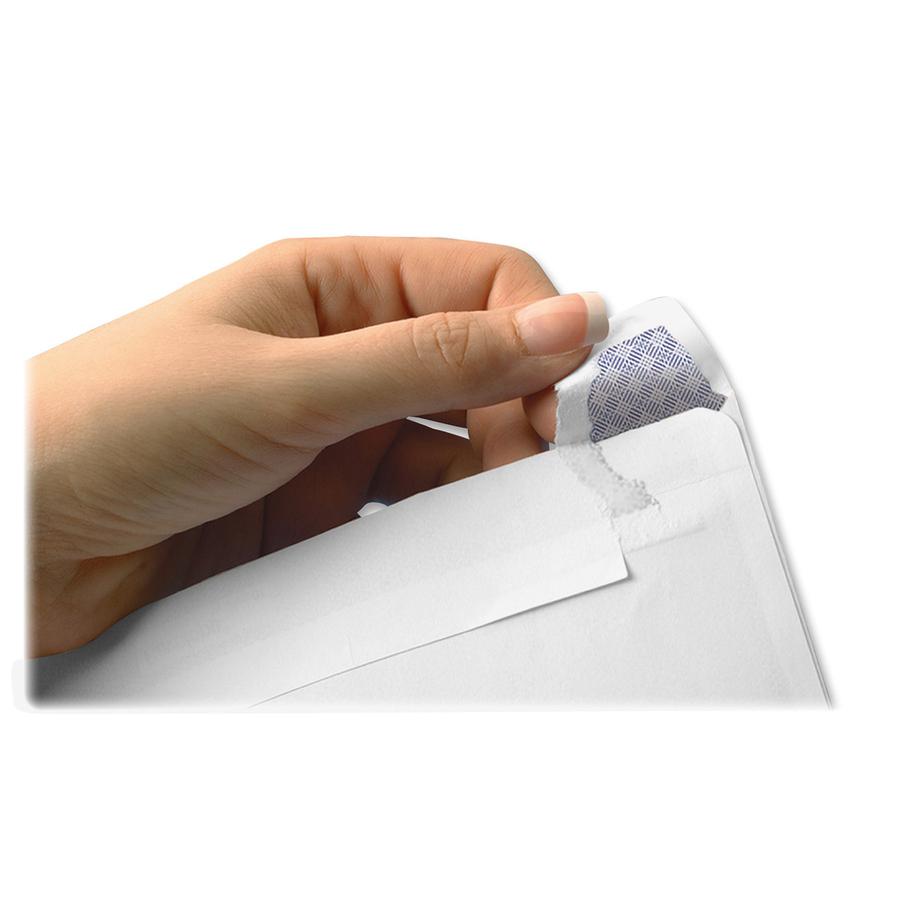 Quality Park Reveal-n-seal Envelopes - Security - #10 - 9 1/2" Width x 4 1/8" Length - 24 lb - 500 / Box - White. Picture 3