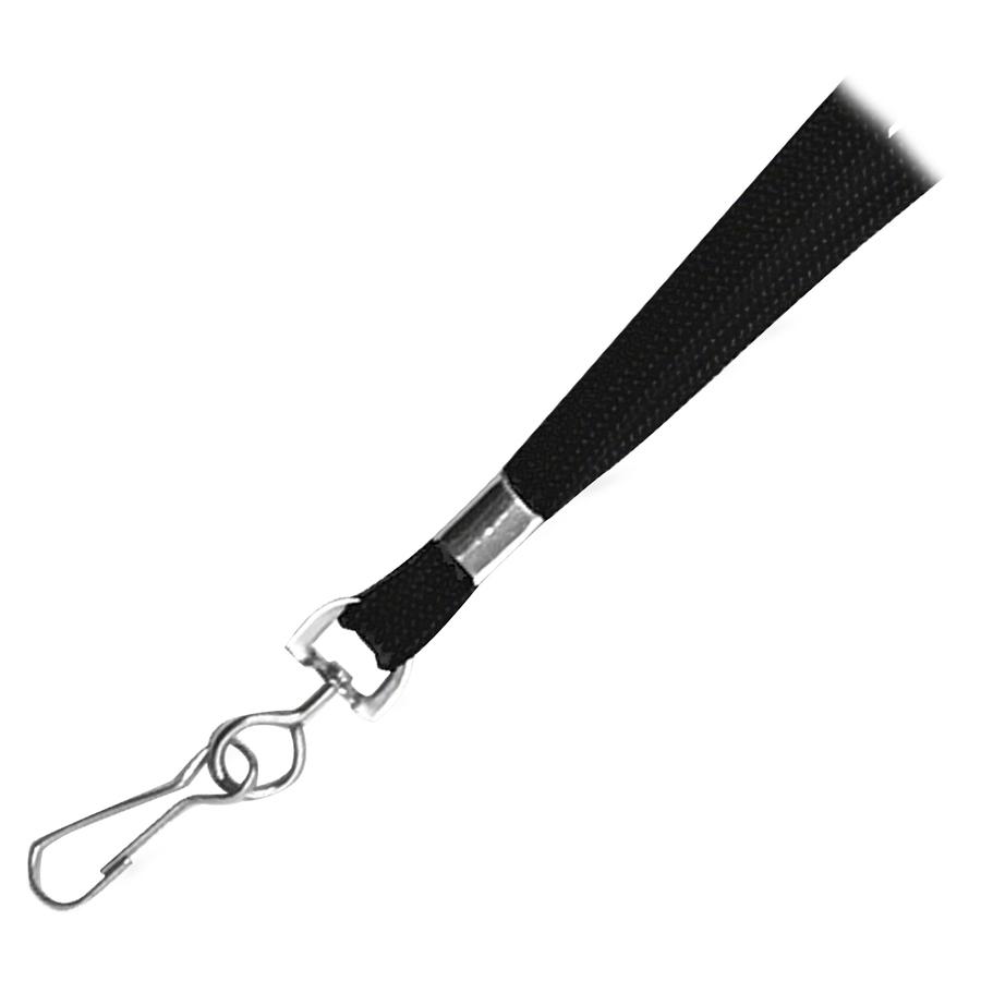 Advantus Deluxe Neck Lanyard with Hook for Badges - 24 / Box - 36" Length - Black. Picture 2