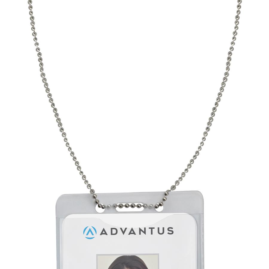Advantus 36" ID Badge Chain - 36" - 100/Box - Nickel Plated - Metallic. Picture 4