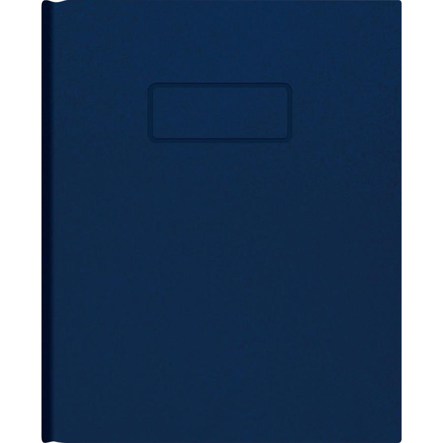 Blueline Hardbound Composition Books - 96 Sheets - 192 Pages - Perfect Bound - Blue Margin - 9 1/4" x 7 1/4" - White Paper - Blue Cover - Hard Cover, Self-adhesive, Index Sheet - Recycled - 1 Each. Picture 2
