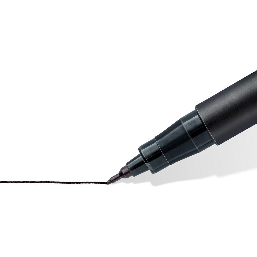 Lumocolor Permanent Pen Markers - Fine Marker Point - 0.4 mm Marker Point Size - Refillable - Black - Black Polypropylene Barrel - 10 / Box. Picture 2
