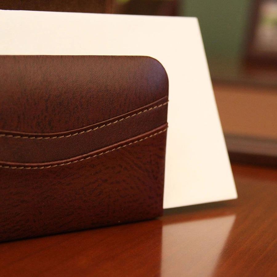 Dacasso Letter Holder - Leather - Mocha. Picture 7