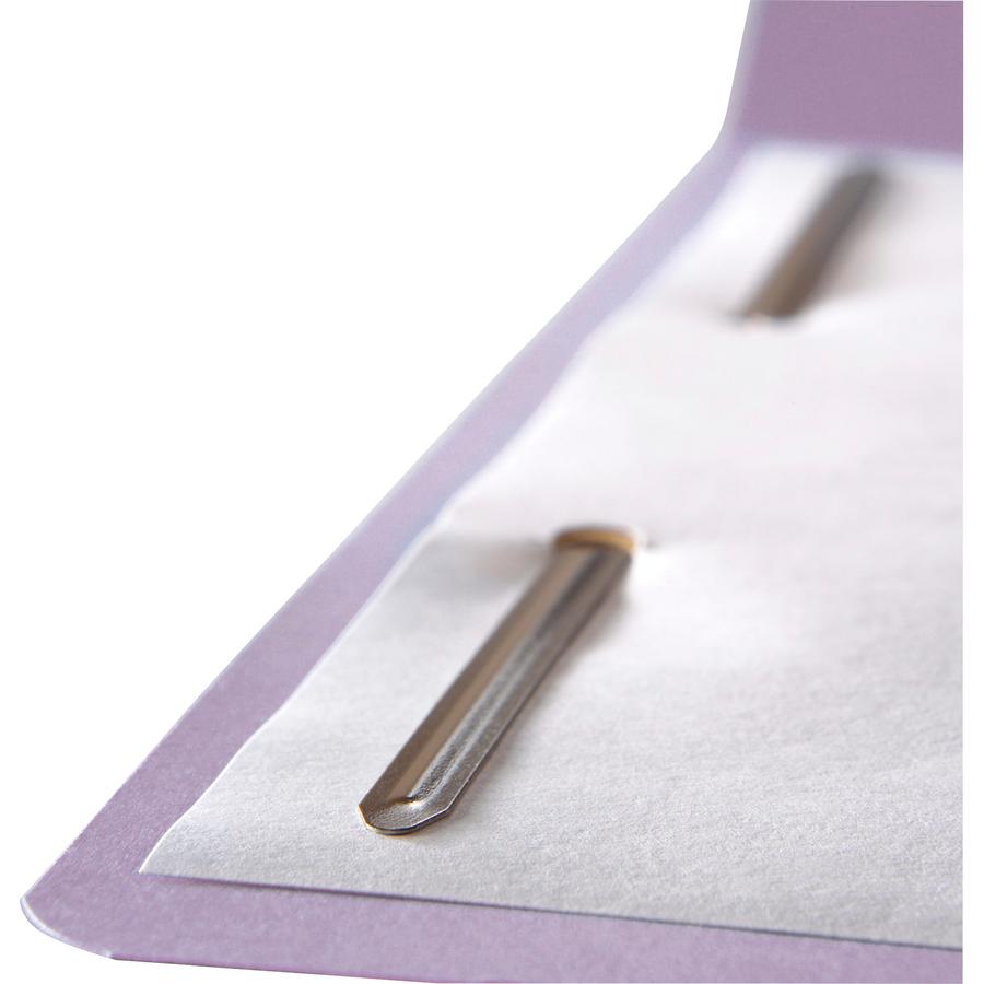 Smead 1/3 Tab Cut Letter Recycled Fastener Folder - 8 1/2" x 11" - 3/4" Expansion - 2 x 2K Fastener(s) - 2" Fastener Capacity - Top Tab Location - Assorted Position Tab Position - Lavender - 10% Recyc. Picture 2