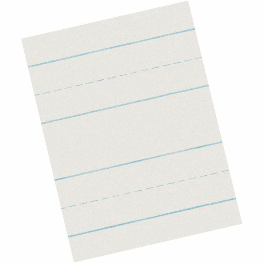 Pacon 2637 Skip-A-Line Newsprint Practice Paper - 500 Sheets - 0.50" Ruled - Letter - 11" x 8 1/2" - White Paper - 1 / Ream. Picture 4