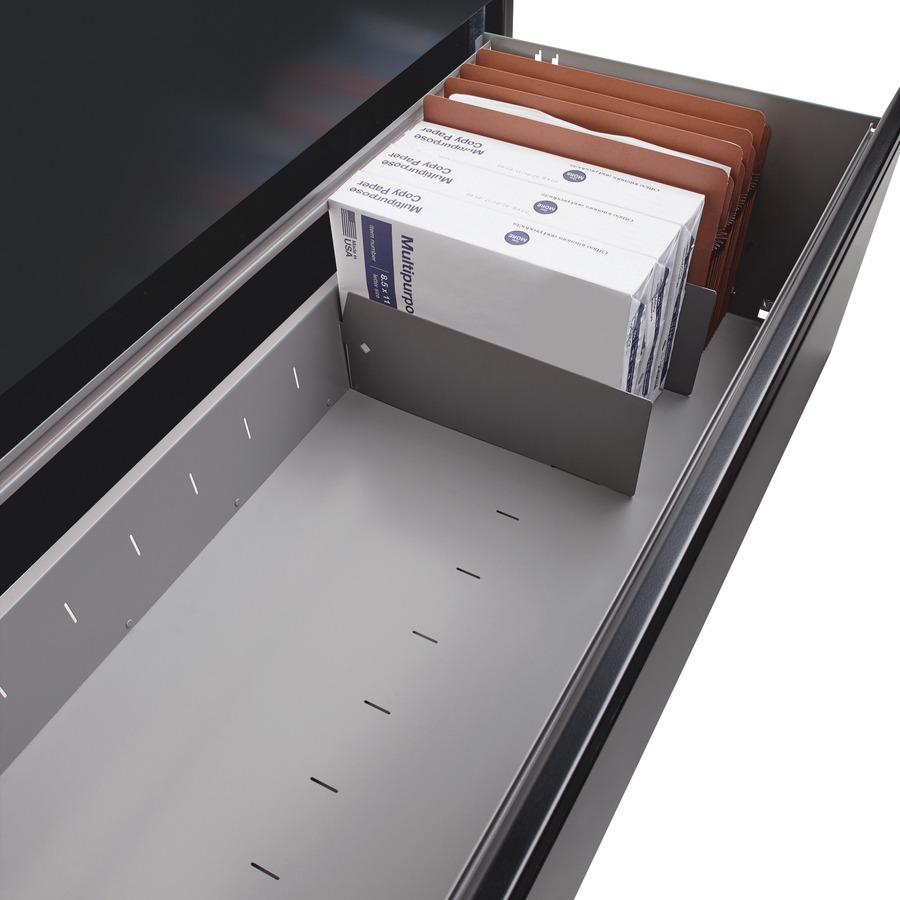 Lorell Fortress Series Lateral File w/Roll-out Posting Shelf - 42" x 18.6" x 67.7" - 5 x Drawer(s) for File - Letter, Legal, A4 - Lateral - Interlocking, Label Holder, Leveling Glide, Ball-bearing Sus. Picture 11