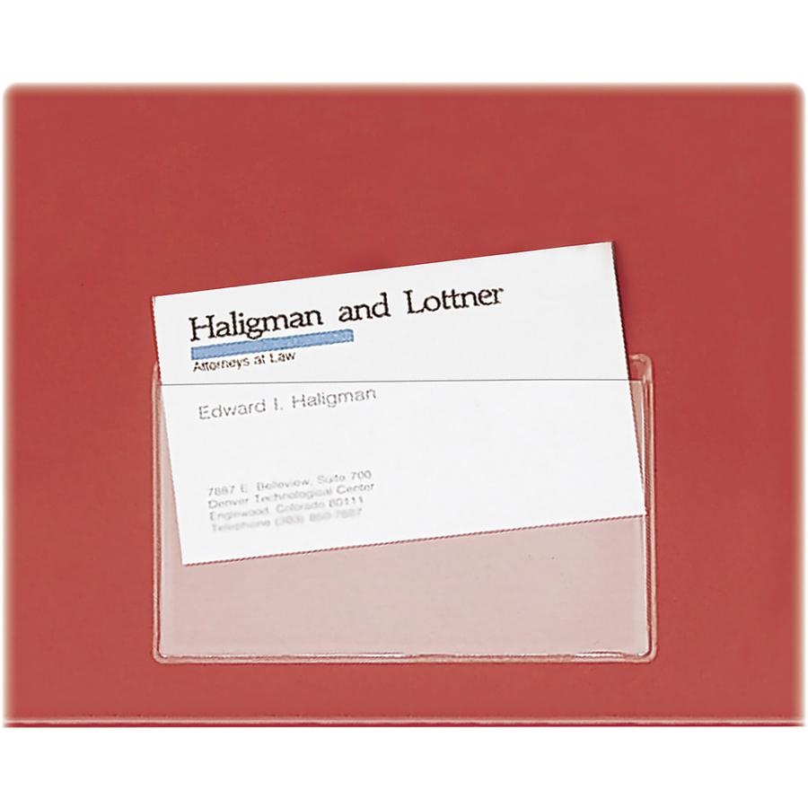 Cardinal HOLDit! Business Card Pockets - 2.4" x 3.8" x - Poly - 10 / Pack - Clear. Picture 3