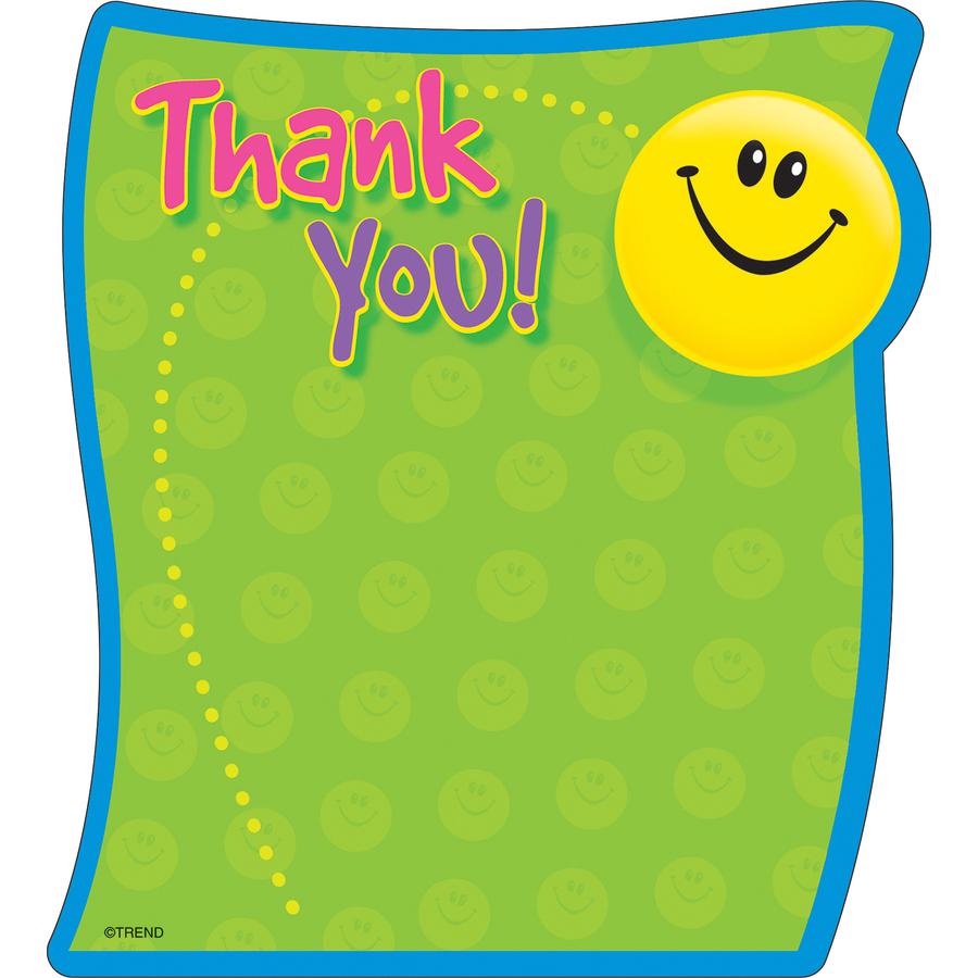 Trend Thank You Shaped Note Pad - 50 Sheets - 5" x 5" - Multicolor Paper - Acid-free - 1 / Pad. Picture 2
