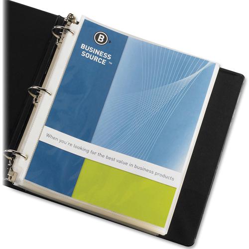 Business Source Nonglare Top-loading Sheet Protectors - 11" Height x 9" Width - 3.3 mil Thickness - For Letter 8 1/2" x 11" Sheet - Ring Binder - Rectangular - Clear - Polypropylene - 100 / Box. Picture 2