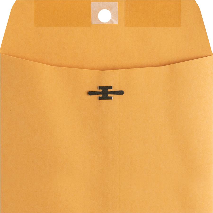 Business Source Heavy-duty Metal Clasp Envelopes - Clasp - #55 - 6" Width x 9" Length - 28 lb - Clasp - Kraft - 100 / Box - Kraft. Picture 3