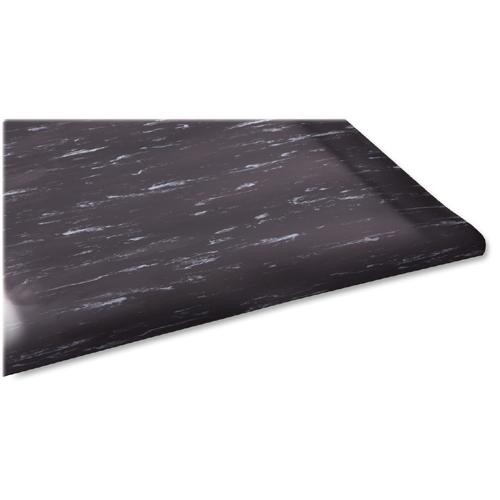 Genuine Joe Marble Top Anti-fatigue Floor Mats - Office, Bank, Cashier's Station, Industry - 60" Length x 36" Width x 0.50" Thickness - Black Marble. Picture 5