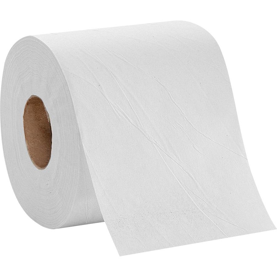 Pacific Blue Basic Standard Roll Toilet Paper - 3.95" x 4.05" - 1000 Sheets/Roll - White - 48 / Carton. Picture 8