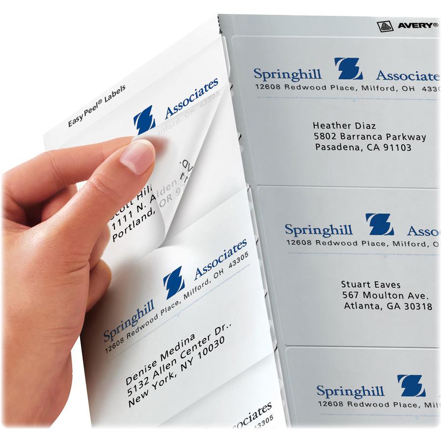 Avery&reg; Clear Shipping Labels, Sure Feed, 3-1/3" x 4" , 60 Labels (18664) - 3 21/64" Width x 4" Length - Permanent Adhesive - Rectangle - Inkjet - Clear - Film - 6 / Sheet - 10 Total Sheets - 60 To. Picture 3