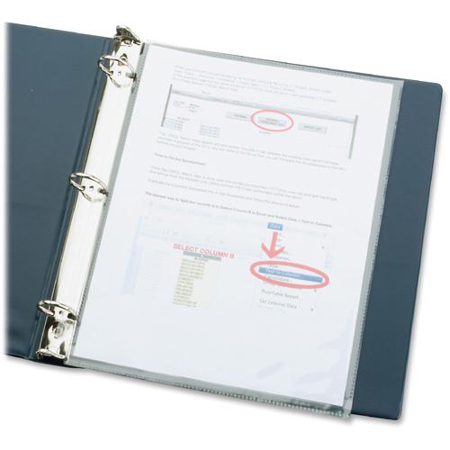 Business Source Secure Flap Top Loading Sht Protectors - 3.1 mil Thickness - For Letter 8 1/2" x 11" Sheet - Ring Binder - Rectangular - Clear - 25 / Pack. Picture 3