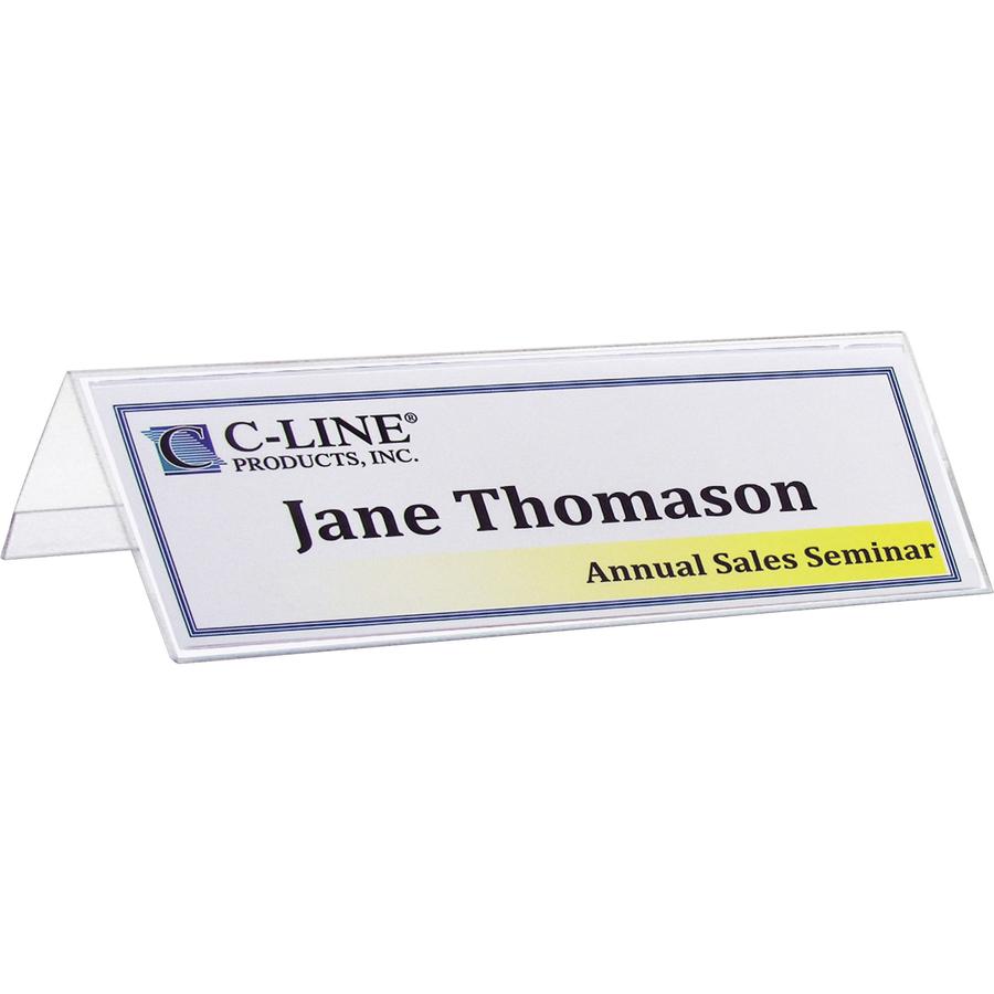 C-Line Embossed Cardstock Name Tents - Letter - 8 1/2" x 11" - 100 / Box - White. Picture 11