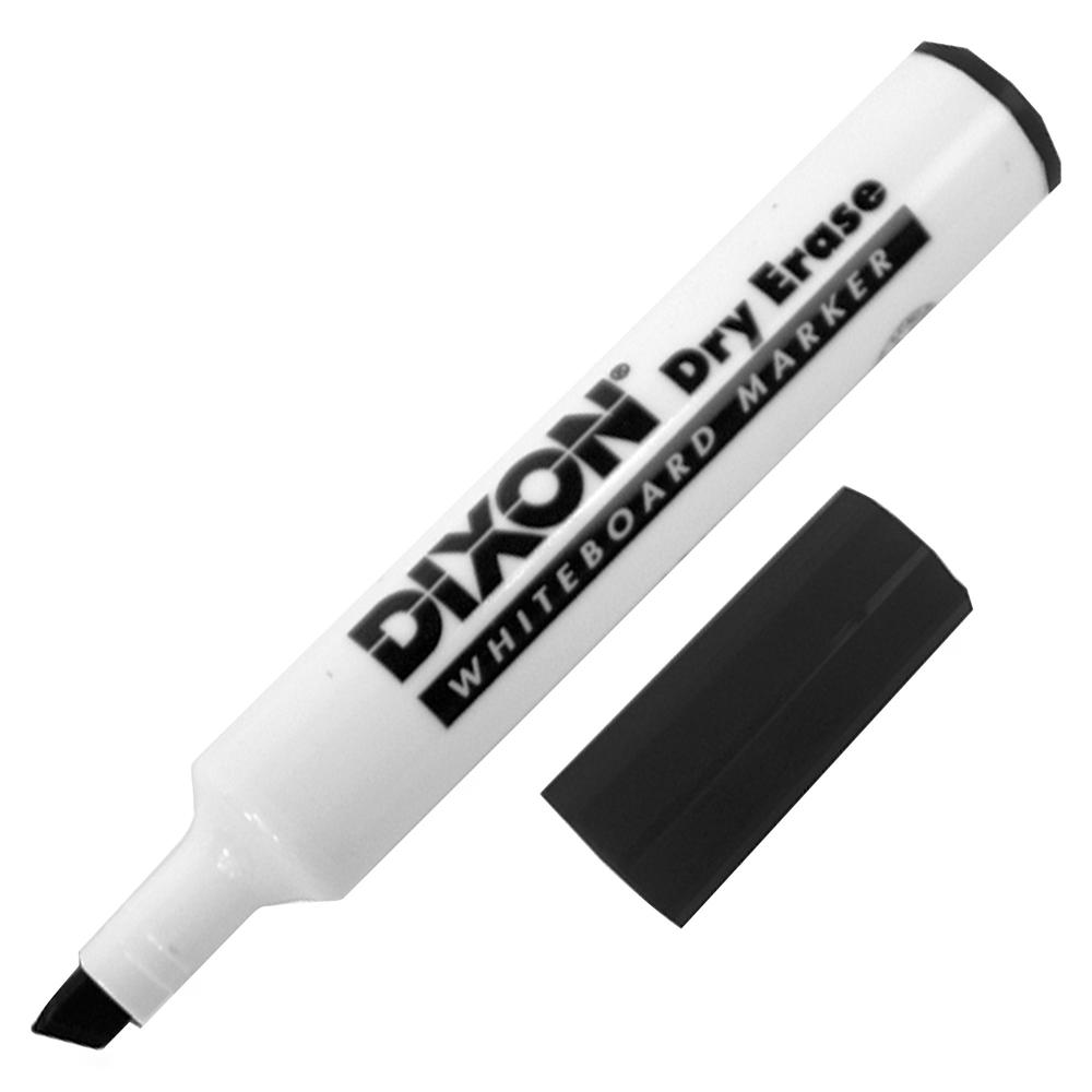 Dixon Wedge Tip Dry Erase Markers - Wedge Marker Point Style - Yellow, Red, Blue, Orange, Green, Violet, Brown, Black - White Barrel - 8 / Pack. Picture 3