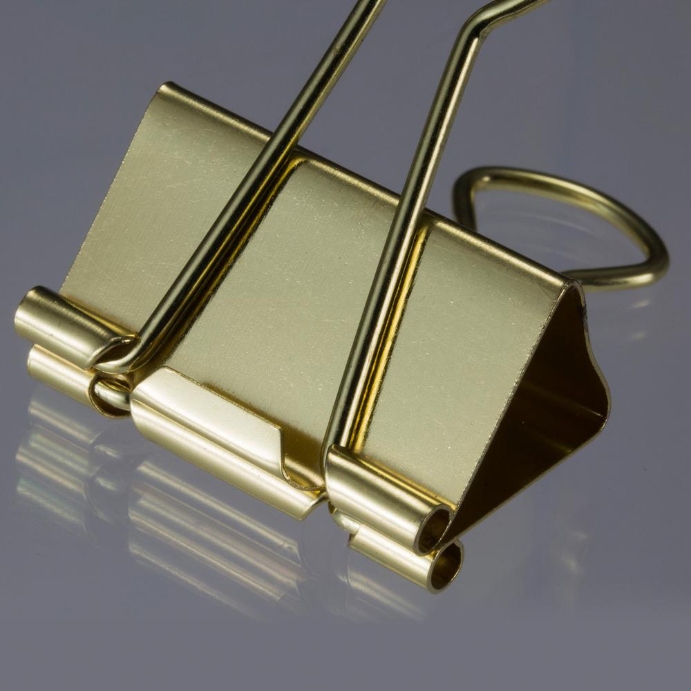Officemate Assorted Size Binder Clips - 30 / Pack - Gold - Metal. Picture 4