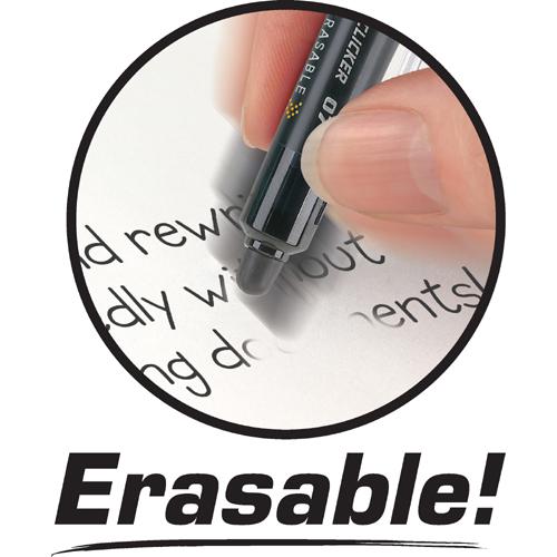 Pilot FriXion .7mm Clicker Erasable Gel Pens - 0.7 mm Pen Point Size - Retractable - Black Gel-based Ink - Black Barrel - 1 Dozen. Picture 5